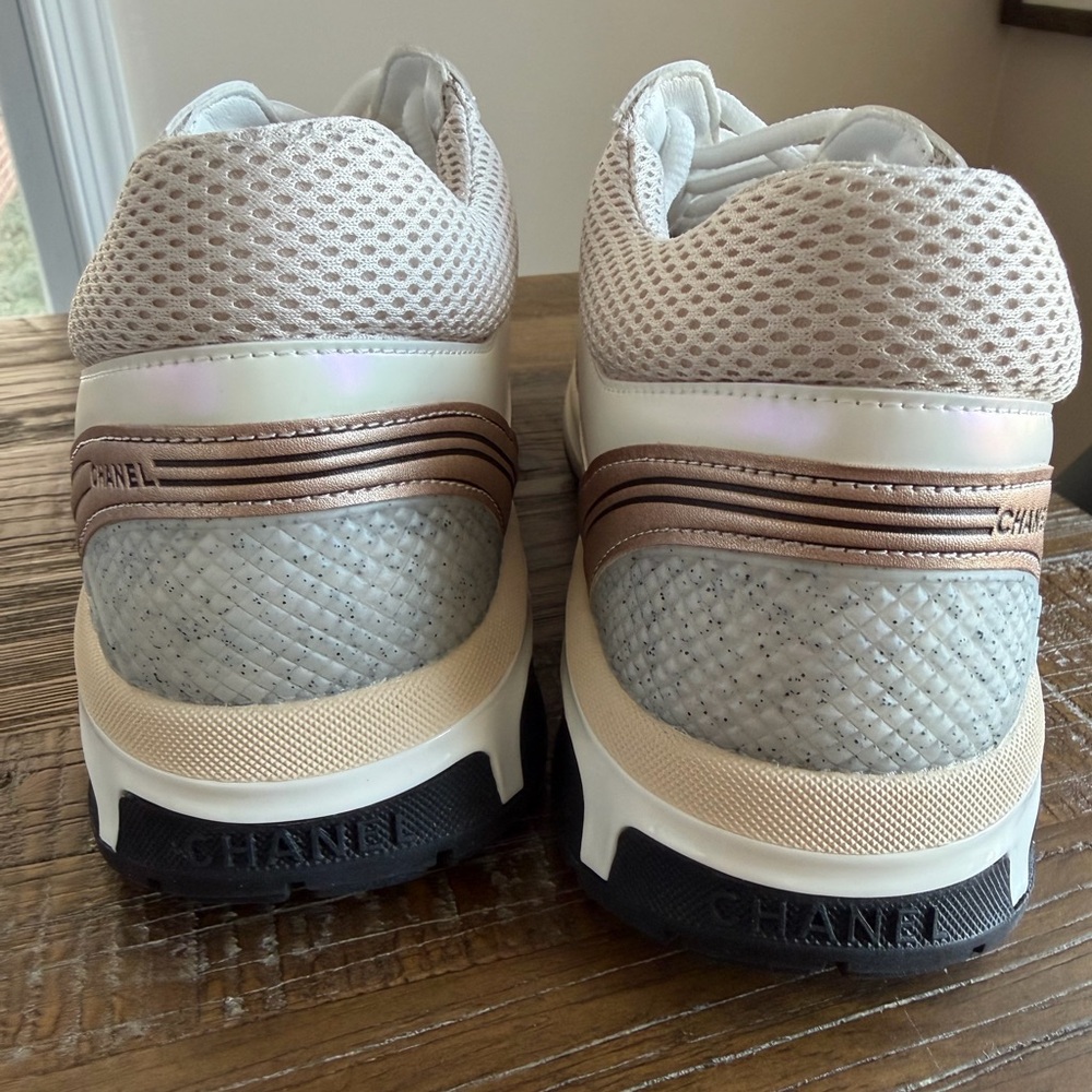 Chanel Women's White,Cream, ivory and silver Sneakers size 39 - Picture 4 of 7